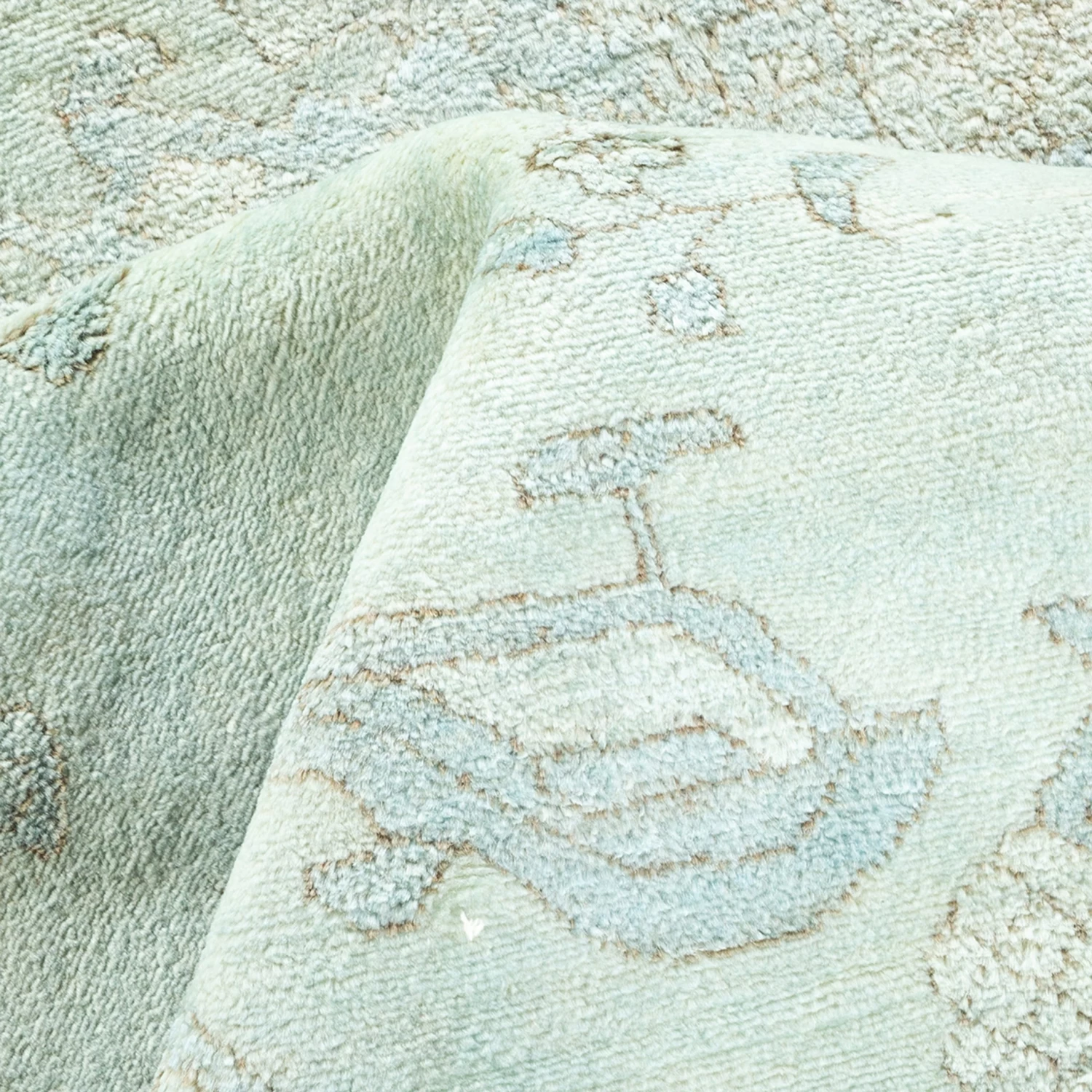 Mint Blue OverdyedWool Rug - 6'2" X 12'2" 7 Mint Blue OverdyedWool Rug - 6'2" X 12'2" - Image 5