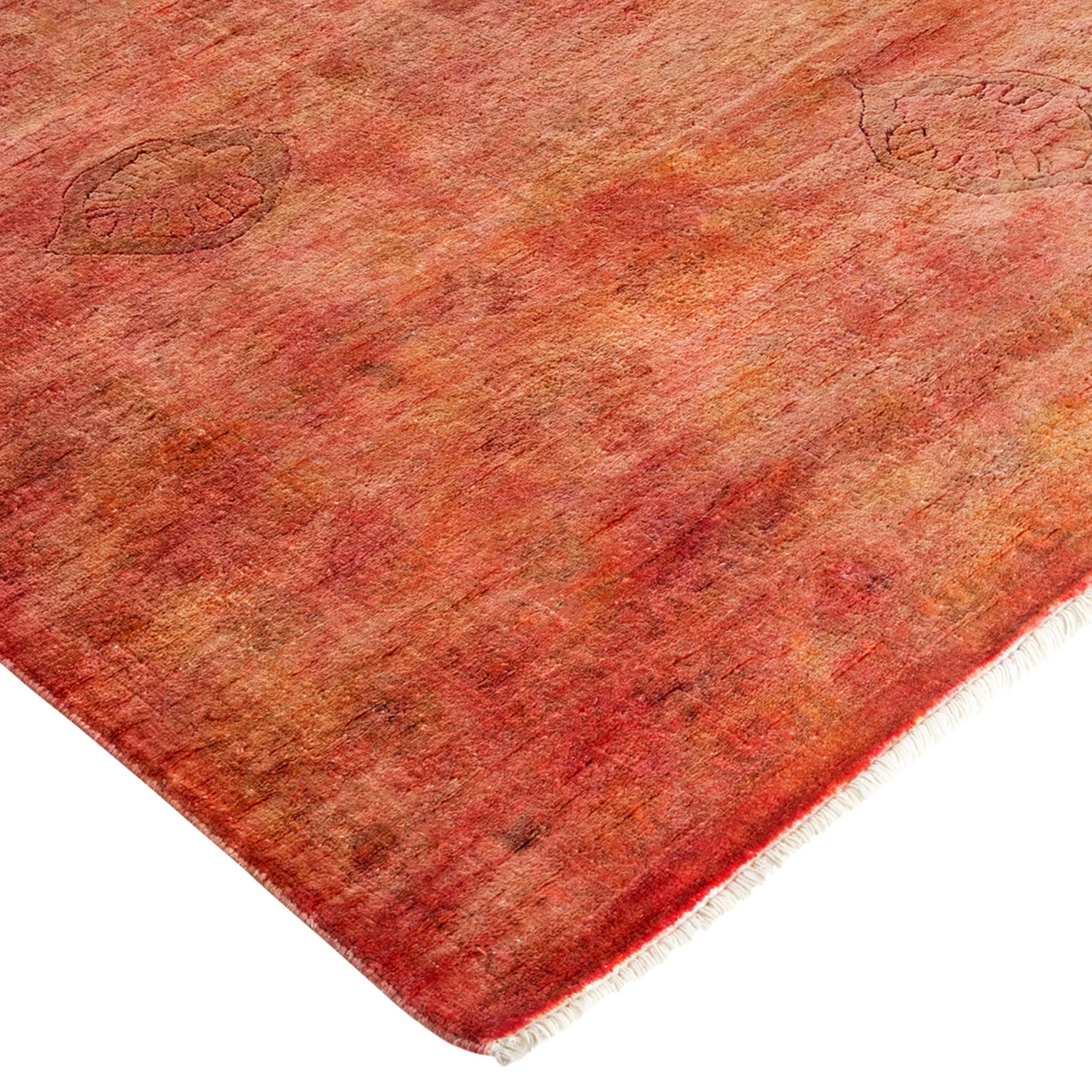 Orange/Pink OverdyedWool Rug - 10'1" X 14'1" 4 Orange/Pink OverdyedWool Rug - 10'1" X 14'1" - Image 2