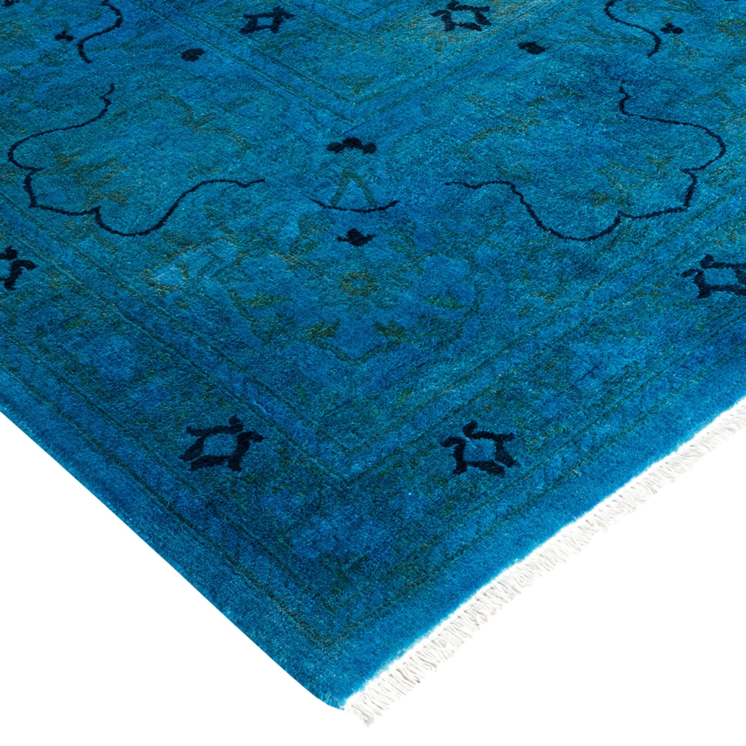 Blue OverdyedWool Rug - 9'1" X 12' 4 Blue OverdyedWool Rug - 9'1" X 12' - Image 2