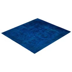 Blue Transitional Wool Rug - 5'2" X 5'6" -Home Comprehensive Shop 3043418 7