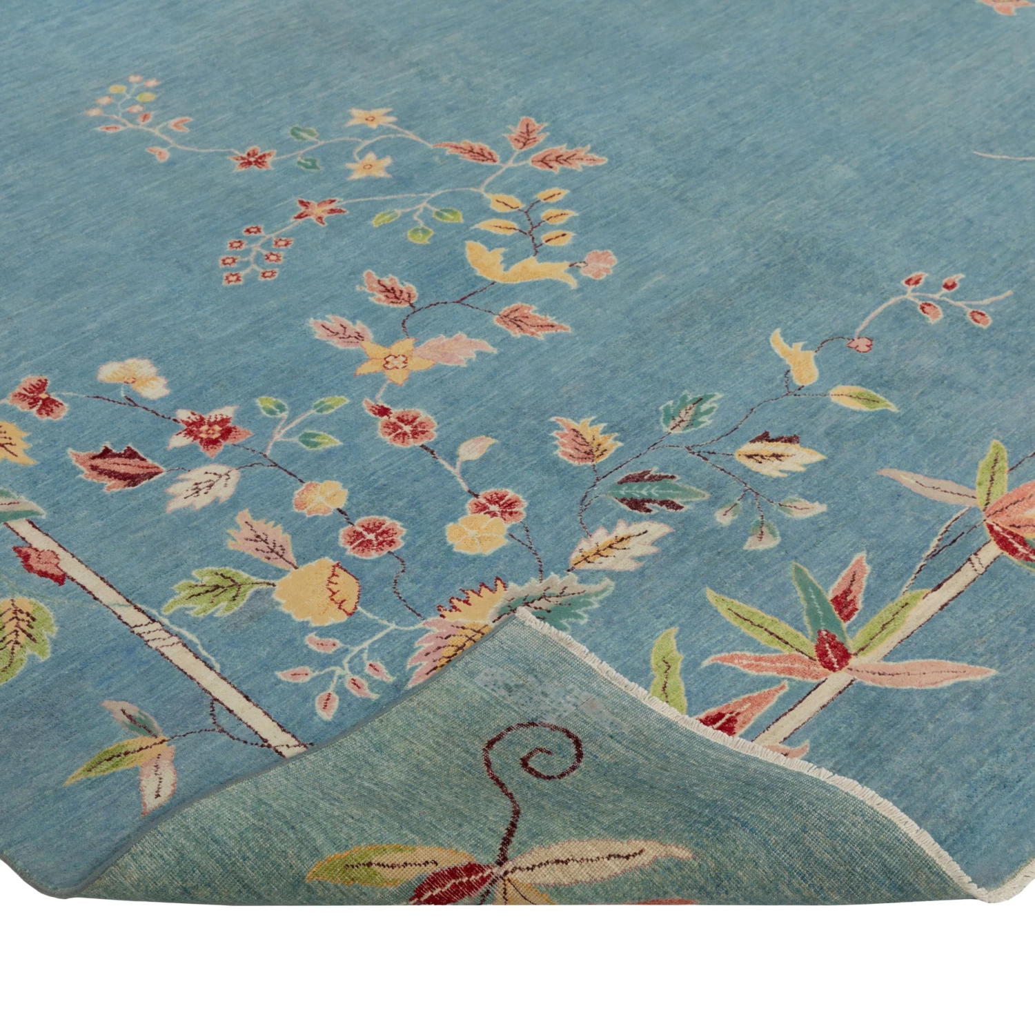 Blue Traditional Art Deco Rug - 9' X 12'1" 6 Blue Traditional Art Deco Rug - 9' X 12'1" - Image 4