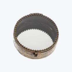 Josephine Mirrored Round Brass Box