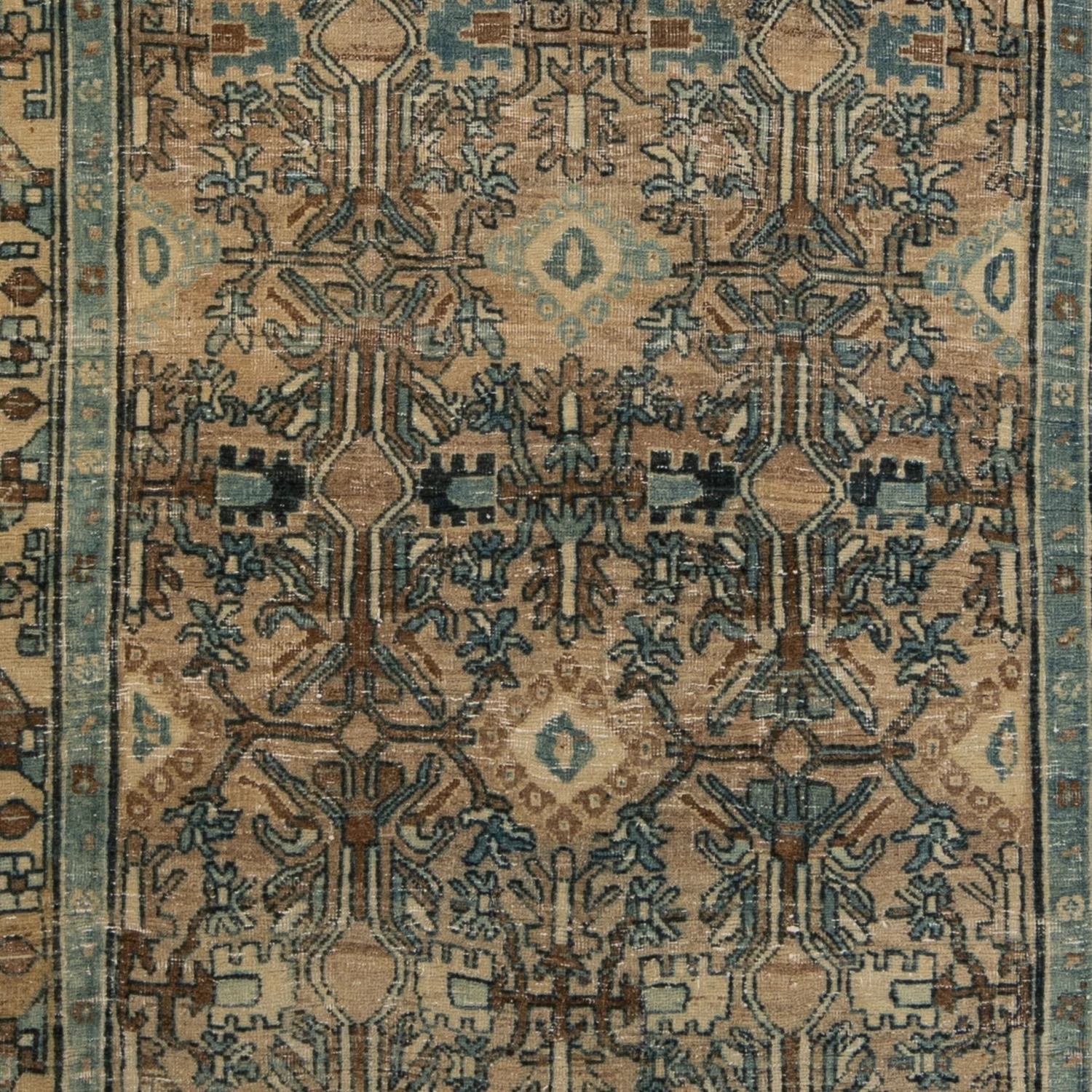 Blue Bidjav Vintage Rug - 3'9" X 12' 4 Blue Bidjav Vintage Rug - 3'9" X 12' - Image 2