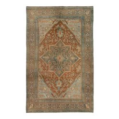 Blue Vintage Traditional Bidjav Wool Rug - 4'6" X 7'3"