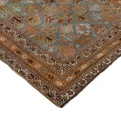 Light Blue And Orange Vintage Traditional Ghabhgaie Wool Rug - 3'4" X 11'1" 9 Light Blue And Orange Vintage Traditional Ghabhgaie Wool Rug - 3'4" X 11'1" -Home Comprehensive Shop 3044679 3