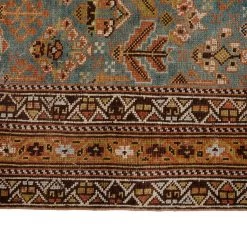 Light Blue And Orange Vintage Traditional Ghabhgaie Wool Rug - 3'4" X 11'1" 11 Light Blue And Orange Vintage Traditional Ghabhgaie Wool Rug - 3'4" X 11'1" -Home Comprehensive Shop 3044679 5