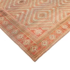Orange Antique Traditional Turkmen Rug -8' X 12'5" -Home Comprehensive Shop 3045894 3