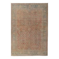 Orange And Blue Antique Traditional Sultanabad Rug -8'7" X 12'9"