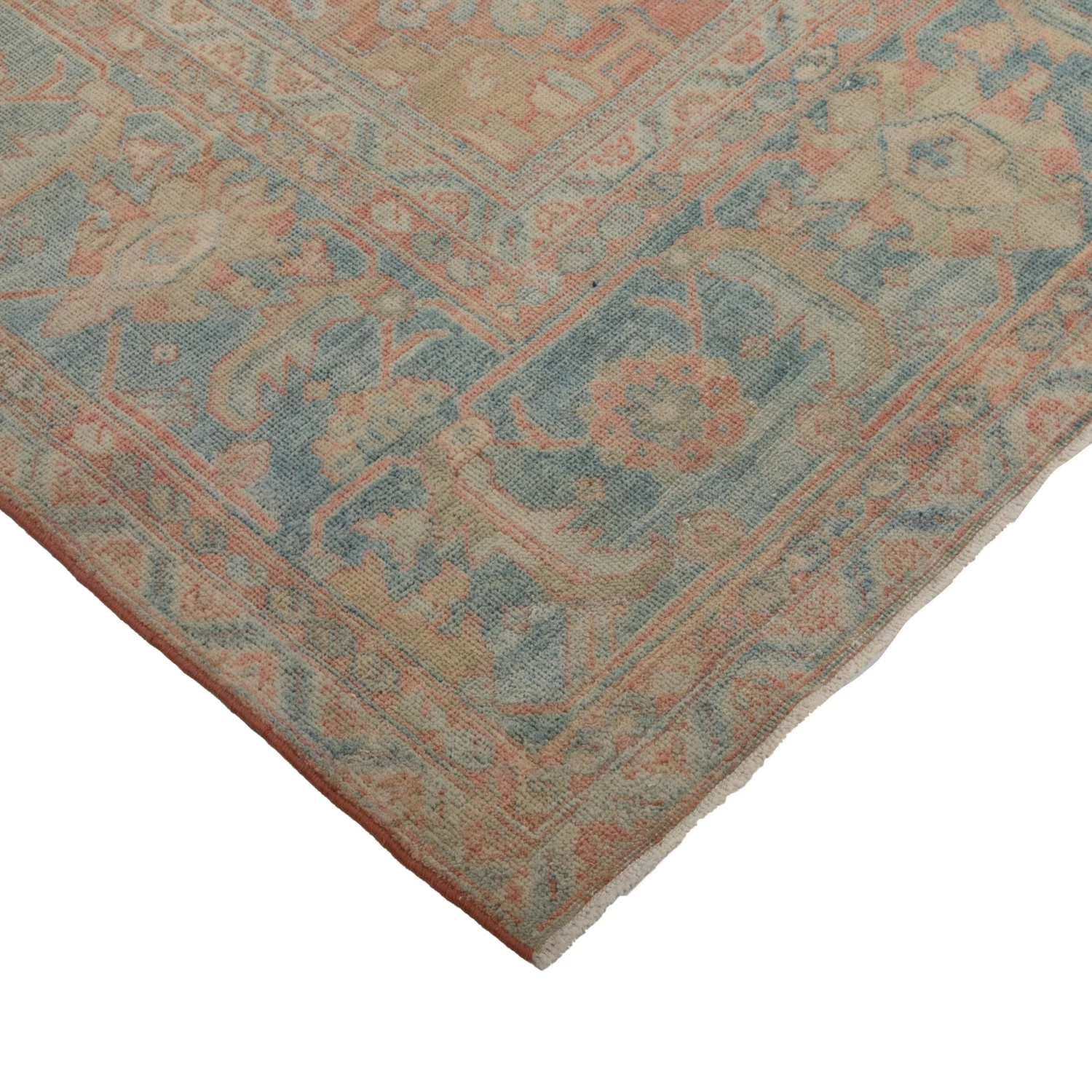Orange And Blue Antique Traditional Sultanabad Rug -8'7" X 12'9" 5 Orange And Blue Antique Traditional Sultanabad Rug -8'7" X 12'9" - Image 3