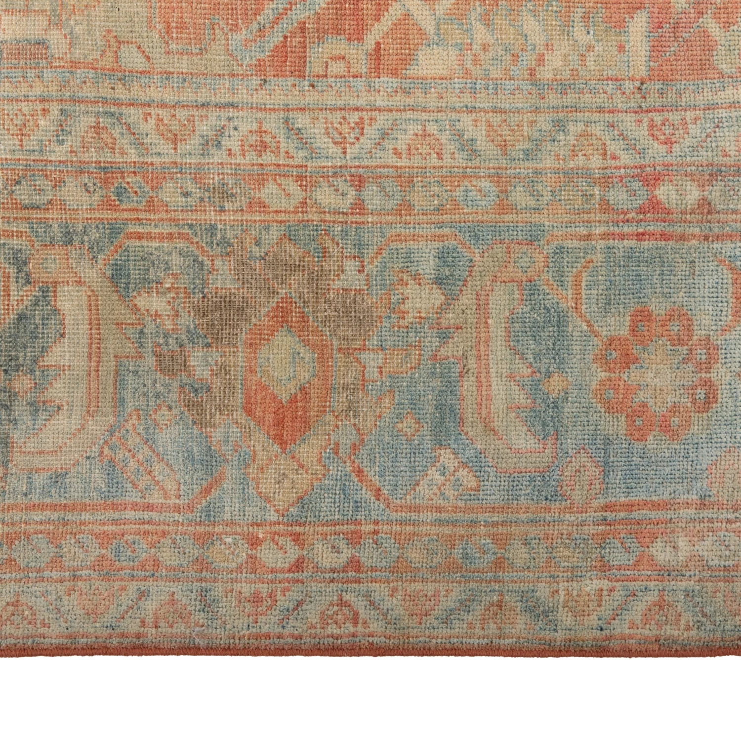 Orange And Blue Antique Traditional Sultanabad Rug -8'7" X 12'9" 7 Orange And Blue Antique Traditional Sultanabad Rug -8'7" X 12'9" - Image 5