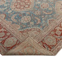 Blue And Red Antique Traditional Sultanabad Rug - 10' X 12'5" 10 Blue And Red Antique Traditional Sultanabad Rug - 10' X 12'5" -Home Comprehensive Shop 3045899 4