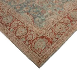 Blue And Red Antique Traditional Tabriz Rug -9'7" X 12' 9 Blue And Red Antique Traditional Tabriz Rug -9'7" X 12' -Home Comprehensive Shop 3045904 3