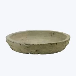Rustic Terra Cotta Saucer, Moss Grey