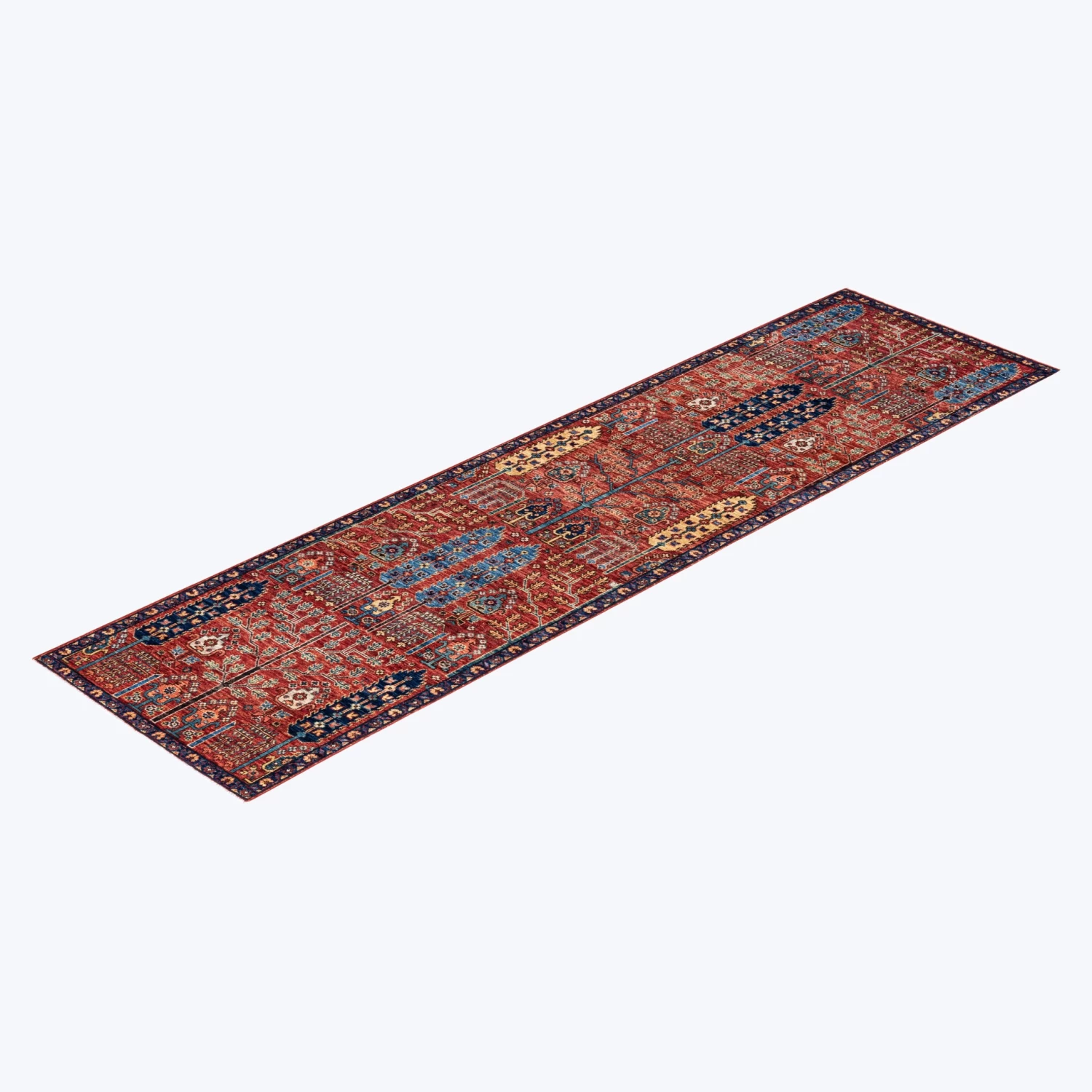 Red Traditional Wool Runner - 2' 7" X 9' 9" 4 Red Traditional Wool Runner - 2' 7" X 9' 9" - Image 2