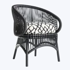 Black Rattan Accent Chair