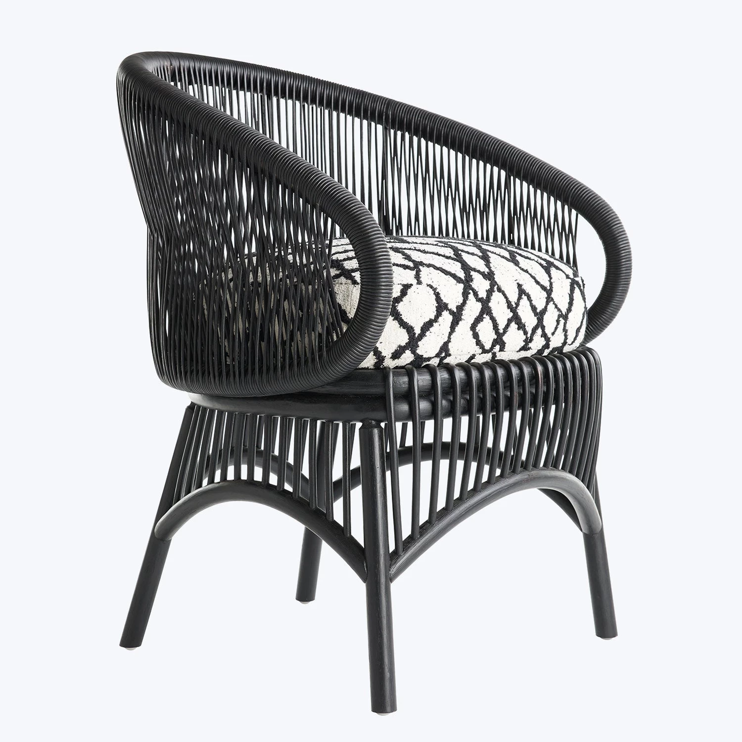 Black Rattan Accent Chair 4 Black Rattan Accent Chair - Image 2