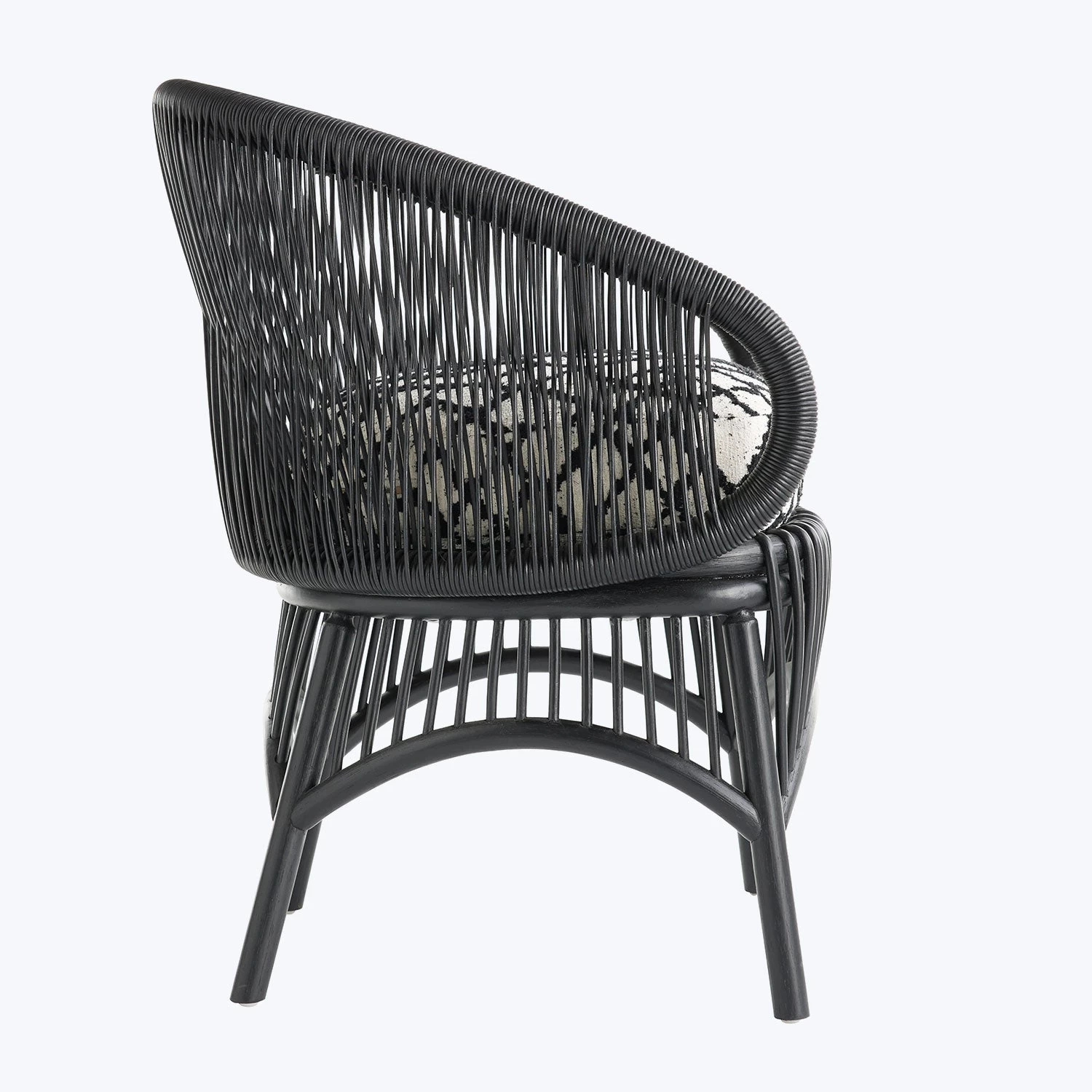 Black Rattan Accent Chair 6 Black Rattan Accent Chair - Image 4