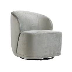 Swivel Chair, Grey Velvet