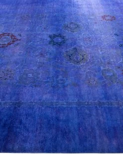 Blue Overdyed Wool Rug - 8'1" X 10'4" -Home Comprehensive Shop M1323 39 c