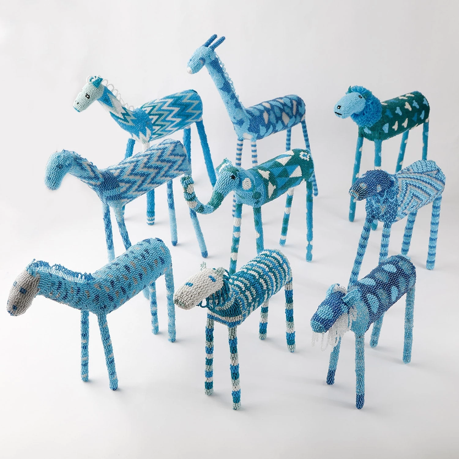 Blue Beaded Horse 4 Blue Beaded Horse - Image 2